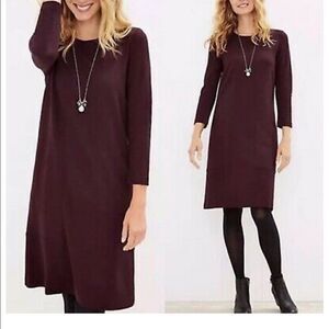 J. Jill | Bayberry Herringbone Print Ponte 3/4 Sleeve Dress | XS Petite